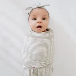 Embe Newborn Long Sleeve Swaddle Sack And Bow Headband Set (0-3 Months)