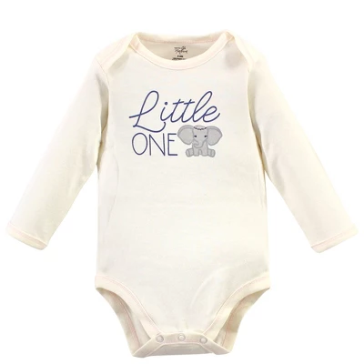 Touched By Nature Baby Girl Organic Cotton Long-Sleeve Bodysuits 5pk, Pink Elephant 2 Touched By Nature Baby Girl Organic Cotton Long-Sleeve Bodysuits 5pk, Pink Elephant - Image 2