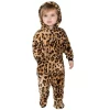 Footed Pajamas - Cheetah Spots Infant Hoodie Chenille Onesie
