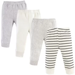 Luvable Friends Baby And Toddler Cotton Pants 4pk, Cream Stripe
