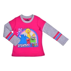 Sesame Street Girl's Double Layer Sleeve Graphic Tee For Infant