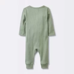 Baby 2pk Basic Wide Rib Romper - Cloud Island™ Green