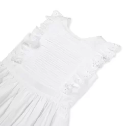 Hope & Henry Girls' Organic Cotton Flutter Sleeve Fit And Flare Dress, Infant