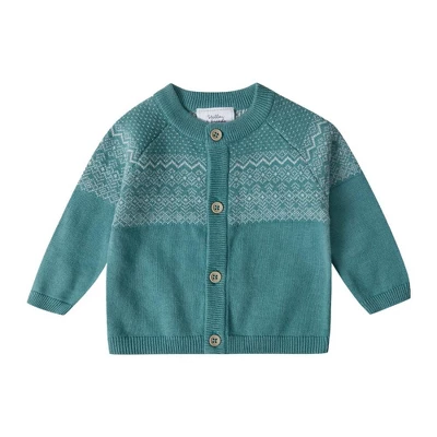 Stellou & Friends 100% Cotton Knit Norwegian Jacquard Design Baby Toddler Boys Girls Long Sleeve Cardigan Sweater 6 Stellou & Friends 100% Cotton Knit Norwegian Jacquard Design Baby Toddler Boys Girls Long Sleeve Cardigan Sweater - Image 6