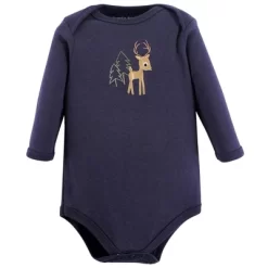 Luvable Friends Baby Boy Cotton Long-Sleeve Bodysuits 3pk, Boy Deer