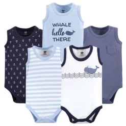 Hudson Baby Infant Boy Cotton Sleeveless Bodysuits 5pk, Sailor Whale 7 Hudson Baby Infant Boy Cotton Sleeveless Bodysuits 5pk, Sailor Whale -Baby Nest Deals Store GUEST 5e7cd522 f60f 418b 95d0 13f766ce29e3