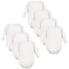 Luvable Friends Cotton Long-Sleeve Bodysuits 7pk, White