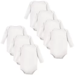 Luvable Friends Cotton Long-Sleeve Bodysuits 7pk, White