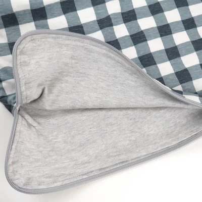 Honest Baby Organic Cotton Reversible Wearable Blanket - Painted Buffalo Check Gray - M 3 Honest Baby Organic Cotton Reversible Wearable Blanket - Painted Buffalo Check Gray - M - Image 3