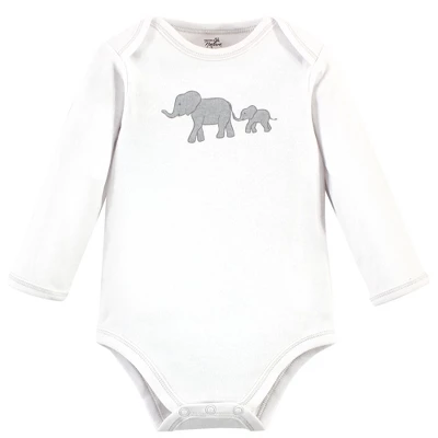 Touched By Nature Organic Cotton Long-Sleeve Bodysuits 5pk, Marching Elephant 5 Touched By Nature Organic Cotton Long-Sleeve Bodysuits 5pk, Marching Elephant - Image 5