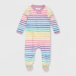 Honest Baby Girls' Organic Cotton Rainbow Striped Sleep N' Play - Pink -Baby Nest Deals Store GUEST 63465ee1 1b6a 43e3 887b a85c65bbd4e8