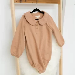 Grayson Collective Baby Girls' Collared Gauze Bubble Romper - Brown -Baby Nest Deals Store GUEST 64fbd4b2 9fd4 4d0b b6d3 93f3918e2210