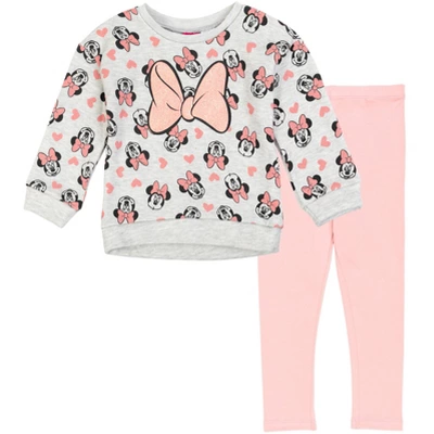 Disney Minnie Mouse Baby Girls Pullover Fleece Sweatshirt And Leggings Outfit Set Infant 9 Disney Minnie Mouse Baby Girls Pullover Fleece Sweatshirt And Leggings Outfit Set Infant - Image 9