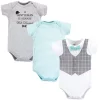 Little Treasure Baby Boy Cotton Bodysuits 3pk, Well Dressed