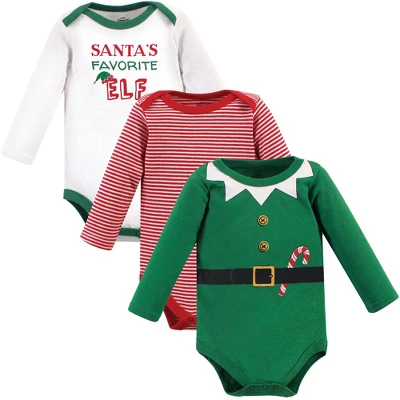 Little Treasure Baby Boy Cotton Long-Sleeve Bodysuits 3pk, Elf 1 Little Treasure Baby Boy Cotton Long-Sleeve Bodysuits 3pk, Elf