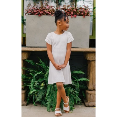 Hope & Henry Girls' Organic Cotton Short Flutter Sleeve Sweater Dress, Infant 3 Hope & Henry Girls' Organic Cotton Short Flutter Sleeve Sweater Dress, Infant - Image 3