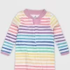 Honest Baby Girls' Organic Cotton Rainbow Striped Sleep N' Play - Pink