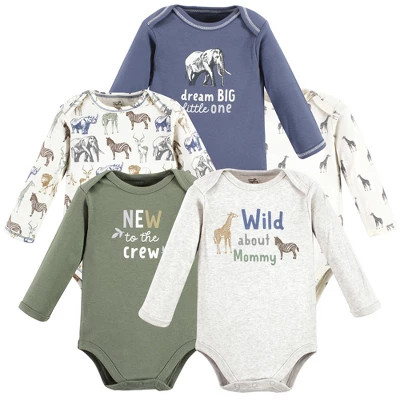 Touched By Nature Infant Boy Organic Cotton Long-Sleeve Bodysuits, Boy Safari 7 Touched By Nature Infant Boy Organic Cotton Long-Sleeve Bodysuits, Boy Safari - Image 7