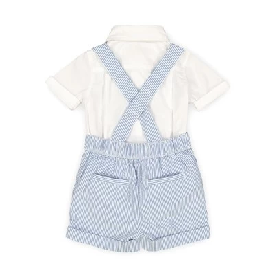 Hope & Henry Baby Organic Cotton Dapper Shortie Overall Set 3 Hope & Henry Baby Organic Cotton Dapper Shortie Overall Set - Image 3