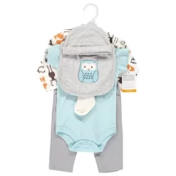 Hudson Baby Infant Unisex Cotton Layette Set, Moose