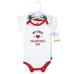 Hudson Baby Infant Boy Cotton Bodysuits, Boy First Valentine Easter