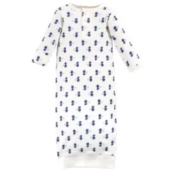 Touched By Nature Baby Girl Organic Cotton Henley Long-Sleeve Gowns 3pk, Garden Floral