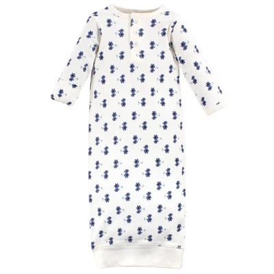 Touched By Nature Baby Girl Organic Cotton Henley Long-Sleeve Gowns 3pk, Garden Floral 1 Touched By Nature Baby Girl Organic Cotton Henley Long-Sleeve Gowns 3pk, Garden Floral