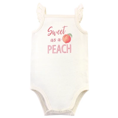 Touched By Nature Baby Girl Organic Cotton Bodysuits 5pk, Peach 5 Touched By Nature Baby Girl Organic Cotton Bodysuits 5pk, Peach - Image 5
