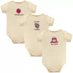 Touched By Nature Organic Cotton Bodysuits 3pk, Jam