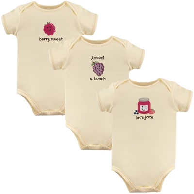 Touched By Nature Organic Cotton Bodysuits 3pk, Jam 1 Touched By Nature Organic Cotton Bodysuits 3pk, Jam