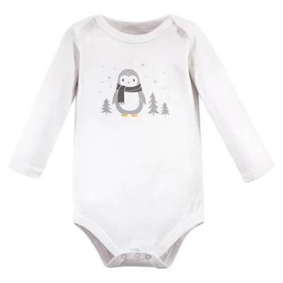 Hudson Baby Unisex Baby Cotton Long-Sleeve Bodysuits, Gray Penguin 2 Hudson Baby Unisex Baby Cotton Long-Sleeve Bodysuits, Gray Penguin - Image 2