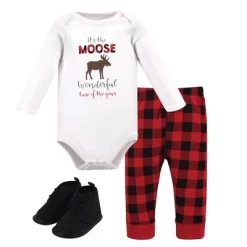 Hudson Baby Infant Boy Cotton Bodysuit, Pant And Shoe 3pc Set, Moose Wonderful Time -Baby Nest Deals Store GUEST 8837d6d0 d5df 4812 8448 f1ac4b48c02e