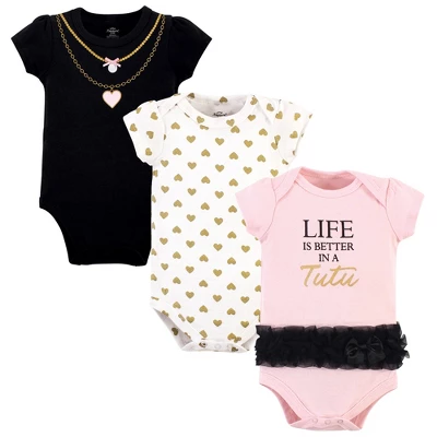 Little Treasure Infant Girl Cotton Bodysuits, Life In Tutu, Newborn 1 Little Treasure Infant Girl Cotton Bodysuits, Life In Tutu, Newborn