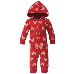 Hudson Baby Infant Fleece Jumpsuits, Coveralls, And Playsuits 2pk, Red Reindeer