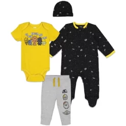 Star Wars C-3PO Chewbacca R2-D2 Baby Mix N' Match Zip Up Sleep Play Coverall Bodysuit Jogger Pants And Hat 4 Piece Outfit Set Newborn -Baby Nest Deals Store GUEST 8c87fd57 532f 44e1 a182 c694218b13c4