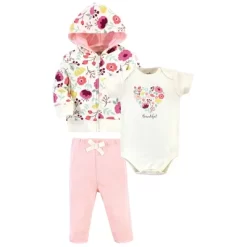 Touched By Nature Baby And Toddler Girl Organic Cotton Hoodie, Bodysuit Or Tee Top, And Pant, Botanical -Baby Nest Deals Store GUEST 8df39039 61a9 49dd 9602 d76f4fe8c634