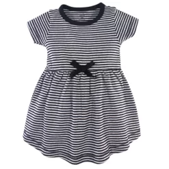 Touched By Nature Baby And Toddler Girl Organic Cotton Short-Sleeve Dresses 2pk, Black Floral