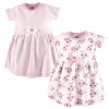 Touched By Nature Baby And Toddler Girl Organic Cotton Short-Sleeve Dresses 2pk, Cherry Blossom
