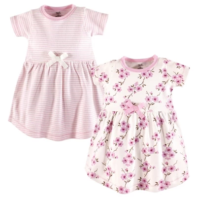 Touched By Nature Baby And Toddler Girl Organic Cotton Short-Sleeve Dresses 2pk, Cherry Blossom 1 Touched By Nature Baby And Toddler Girl Organic Cotton Short-Sleeve Dresses 2pk, Cherry Blossom