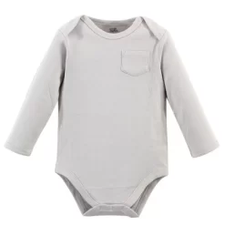 Touched By Nature Organic Cotton Long-Sleeve Bodysuits 5pk, Marching Elephant