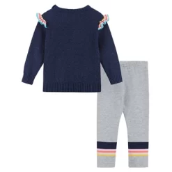 Andy & Evan Infant Girls Varsity Ruffle Sweater