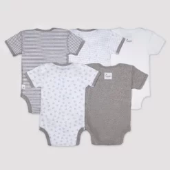 Burt's Bees Baby® Organic Cotton 5pk Short Sleeve Bodysuit Set - Heather Gray -Baby Nest Deals Store GUEST 95180425 c572 4da4 b4fd fd7b4ff2d05a