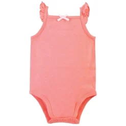 Touched By Nature Baby Girl Organic Cotton Bodysuits 5pk, Peach