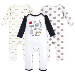 Hudson Baby Infant Boy Cotton Coveralls 3pk, Nyc