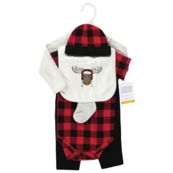 Hudson Baby Unisex Baby Cotton Layette Set, Winter Moose