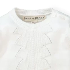Hope & Henry Baby Sweater Gown And Bonnet Set