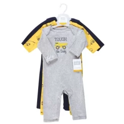 Hudson Baby Infant Boys Cotton Coveralls, Construction
