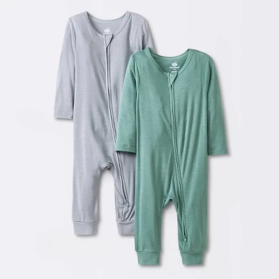 Baby Boys' 2pk Premium Romper - Cloud Island™ Green 4 Baby Boys' 2pk Premium Romper - Cloud Island™ Green - Image 4
