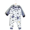Hudson Baby Cotton Sleep And Play, Blue Green Dino