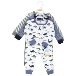 Hudson Baby Cotton Sleep And Play, Blue Green Dino